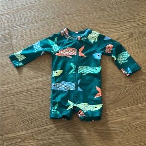 Tea Collection Fish Print Kids Swimsuit